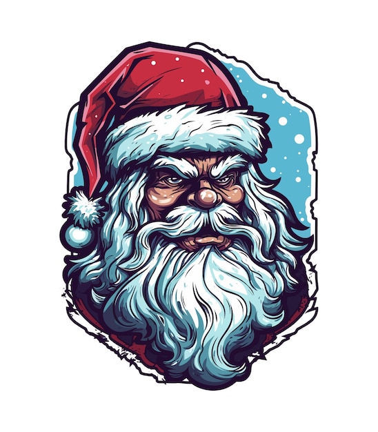 Illustration De Conception De Logo Dessiné Main Zombie Père Noël