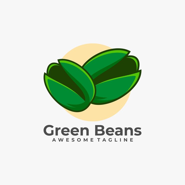 Vecteur illustration de conception de logo de haricots verts