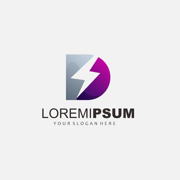 Illustration de conception de logo lettre d tonnerre