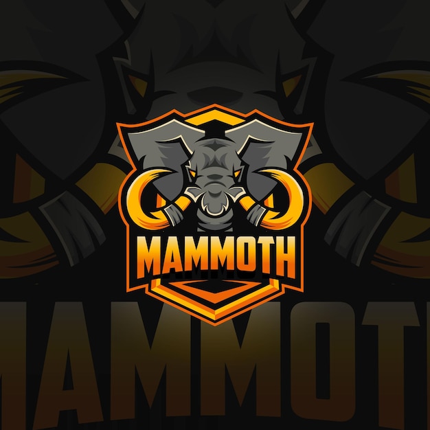 Illustration de conception de logo Mammoth Esport pour le club de jeu
