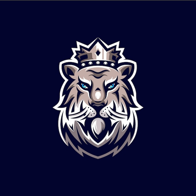 Vecteur illustration de conception de logo mascotte lion