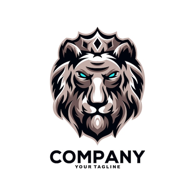 Vecteur illustration de conception de logo de mascotte de roi lion