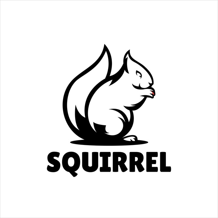 Illustration de conception de logo mascotte simple écureuil