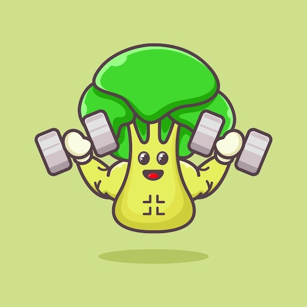 Illustration De Conception De Logo Mascotte Vert Moutarde Musclé