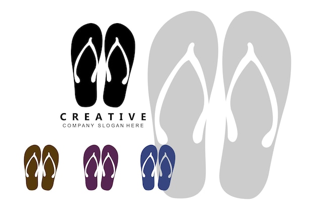 Illustration de conception de logo de pantoufles de guêtres de remplacement de chaussures