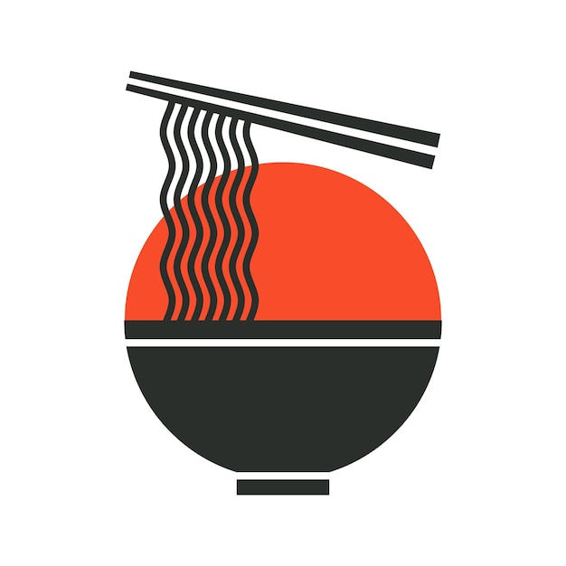 Illustration De Conception De Logo De Ramen. Modèle De Logo De Menu Ramen Avec Bol. Cuisine Japonaise, Vecteur Illustra