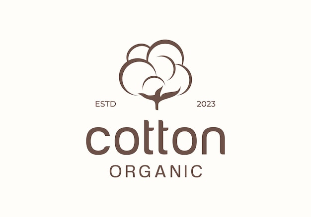 Vecteur illustration de conception de logo silhouette fleur de coton