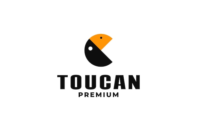 Illustration de conception de logo toucan animal plat