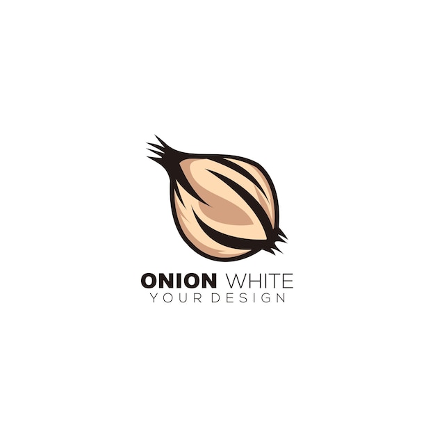 Vecteur illustration de conception de mascotte logo blanc oignon