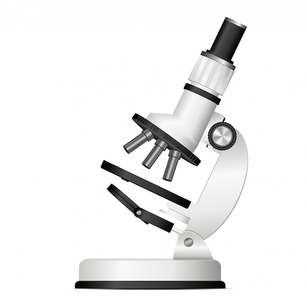 Illustration de conception de microscope moderne isolé sur fond blanc