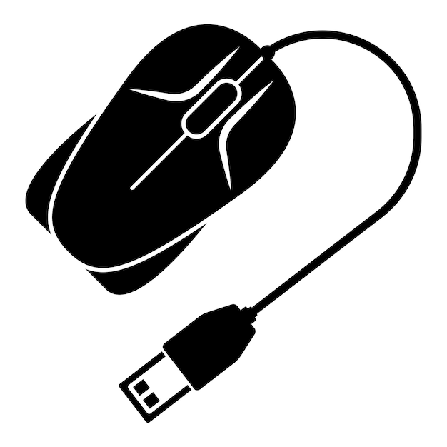 Illustration De Conception De Modèle De Vecteur De Logo De Souris D'ordinateur