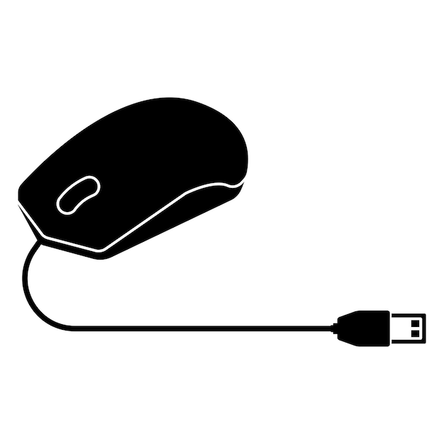 Vecteur illustration de conception de modèle de vecteur de logo de souris d'ordinateur