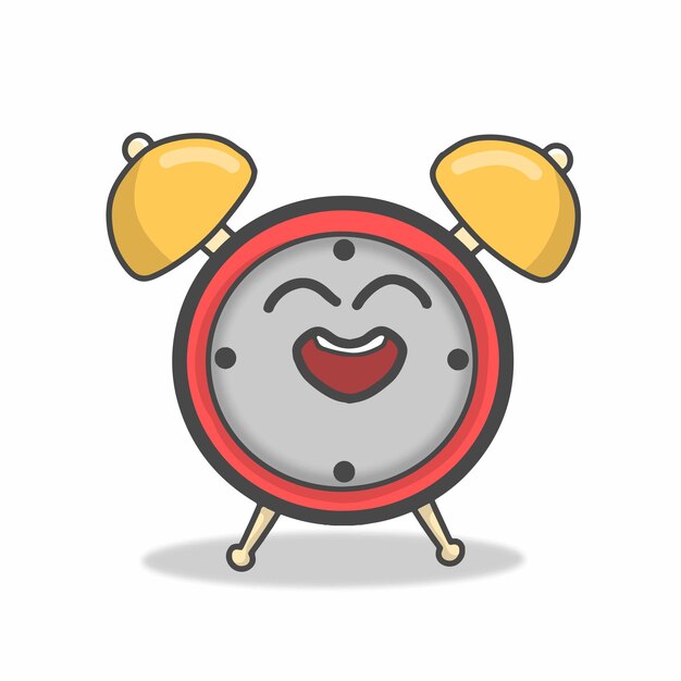 Illustration de conception de modèle de vecteur de personnage d'horloge mignonne