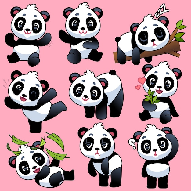 Vecteur illustration de conception de panda mignon