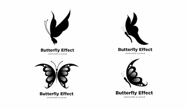 Illustration De Conception De Paquet De Papillon Silhouette