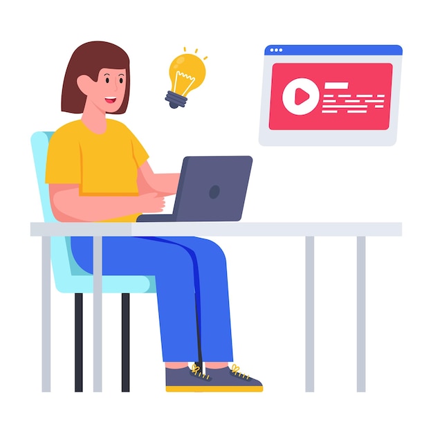 Illustration de conception parfaite de la vidéo en ligne