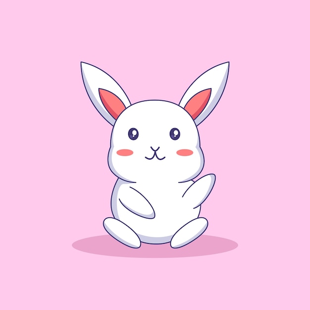 Illustration de conception de personnage de lapin mignon