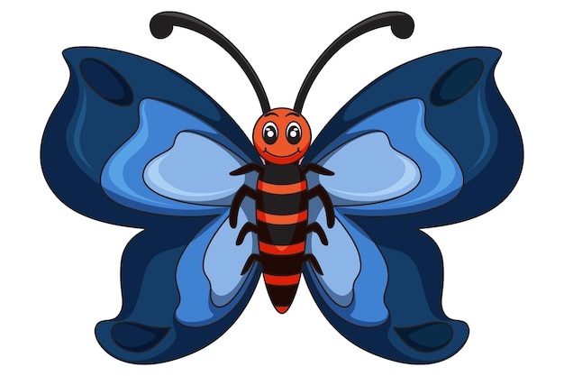 Vecteur illustration de conception de personnage de papillon mignon