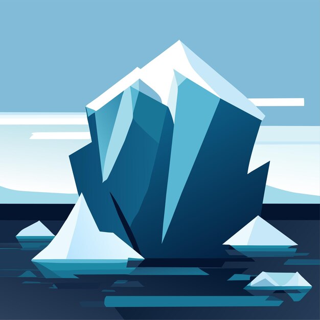 Illustration De Conception Plate Du Paquet D'iceberg Ou Du Concept De Nature De La Collection D'icebergs