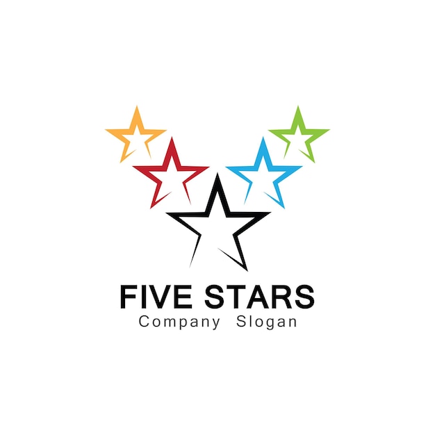 Illustration de conception de symbole de logo de cinq étoiles
