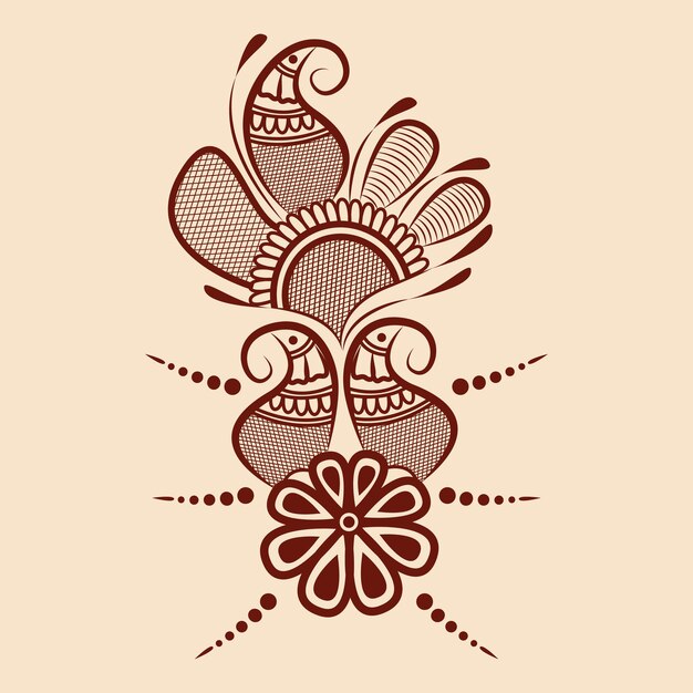 Illustration De La Conception Traditionnelle De L'ornement Floral Indien En Henné Mehndi