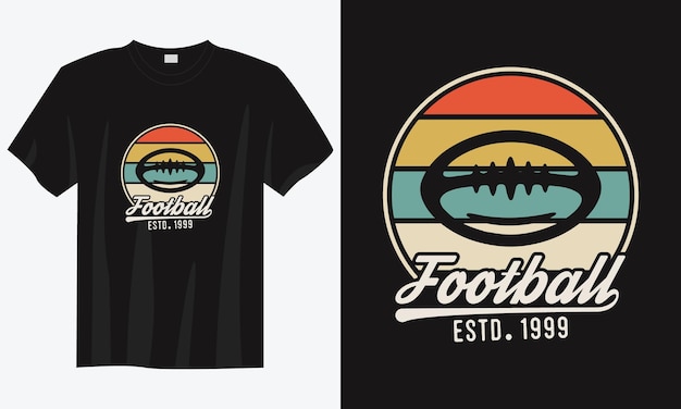 Illustration De Conception De Tshirt De Football Américain De Typographie Vintage De Football