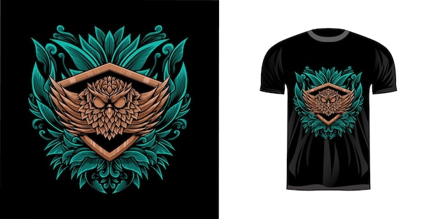 Illustration De Conception De Tshirt Hibou