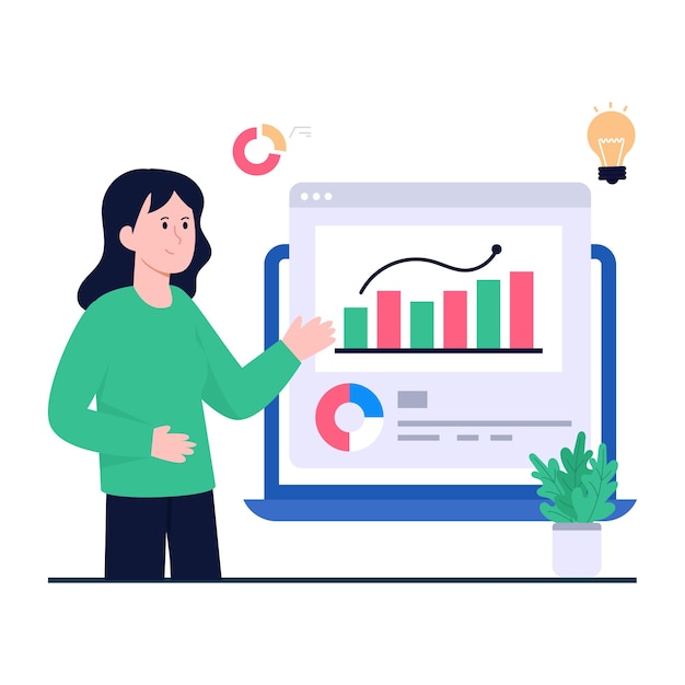 Illustration de conception unique des statistiques Web
