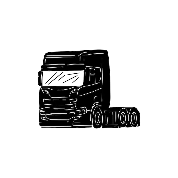 Illustration De Conception De Vecteur De Gros Camion Sur Fond Blanc