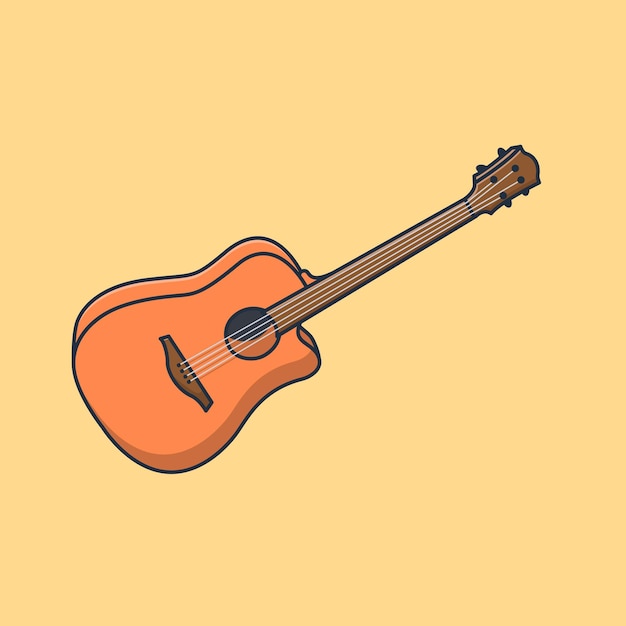 Illustration De Conception De Vecteur De Guitare Réaliste