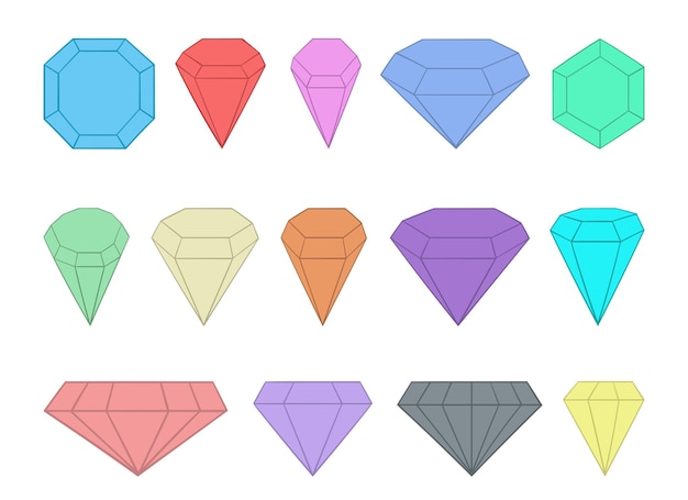 Illustration De Conception De Vecteur De Jeu De Diamants Isolé Sur Fond Blanc