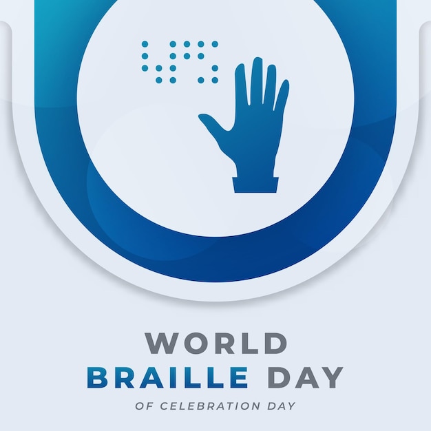 Illustration de conception vectorielle de célébration de la journée mondiale du braille pour la publicité de bannière d'affiche de fond