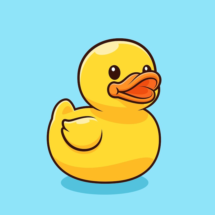 Vecteur illustration de conception vectorielle de dessin animé mignon canard en caoutchouc