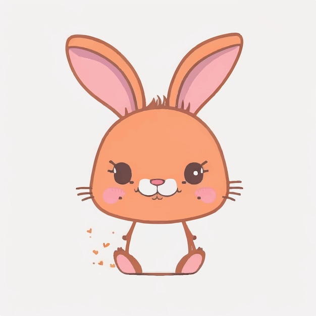 Illustration de conception vectorielle de dessin animé mignon lapin