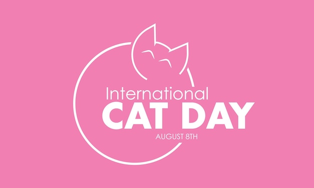 Illustration de conception vectorielle de la Journée internationale du chat Concept animal pour l'amour des chats