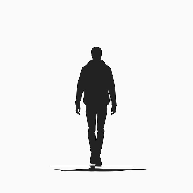 Illustration de conception vectorielle plate de la silhouette d'un homme qui marche