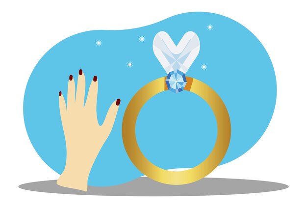 L'illustration conceptuelle de l'anneau de mariage élégante et belle