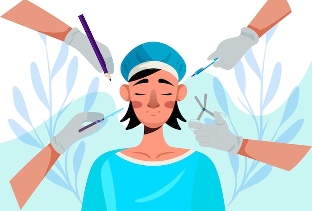Illustration conceptuelle de la chirurgie esthétique élégante et belle