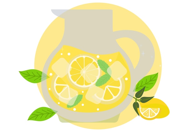 L'illustration conceptuelle de la cruche à citron est élégante et belle