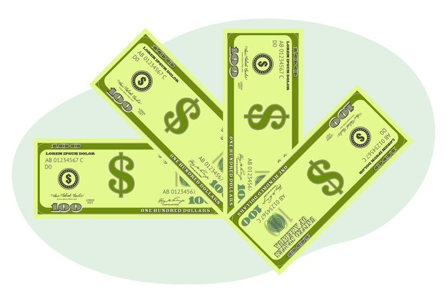 L'illustration conceptuelle du billet d'un dollar est élégante et belle