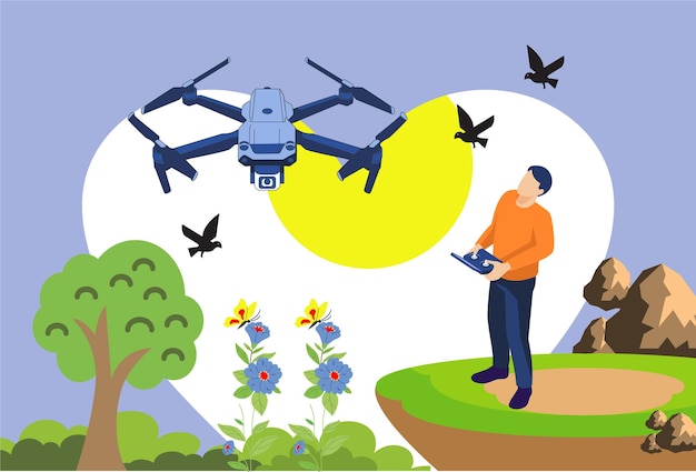 L'illustration conceptuelle du drone est élégante et belle