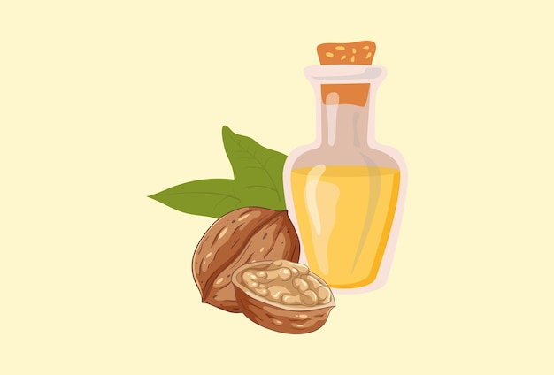 Illustration conceptuelle de l'huile de noix élégante et belle