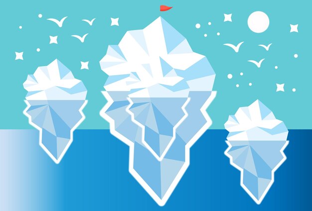 L'illustration conceptuelle de l'iceberg est élégante et belle