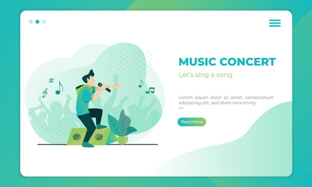 Illustration De Concert De Musique Sur Le Modèle De Page De Destination