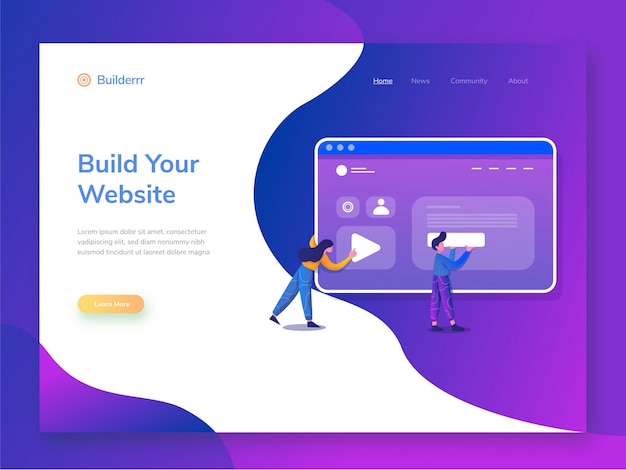 illustration de constructeur de site Web