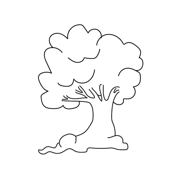 Illustration de contour d'arbres dessinés à la main