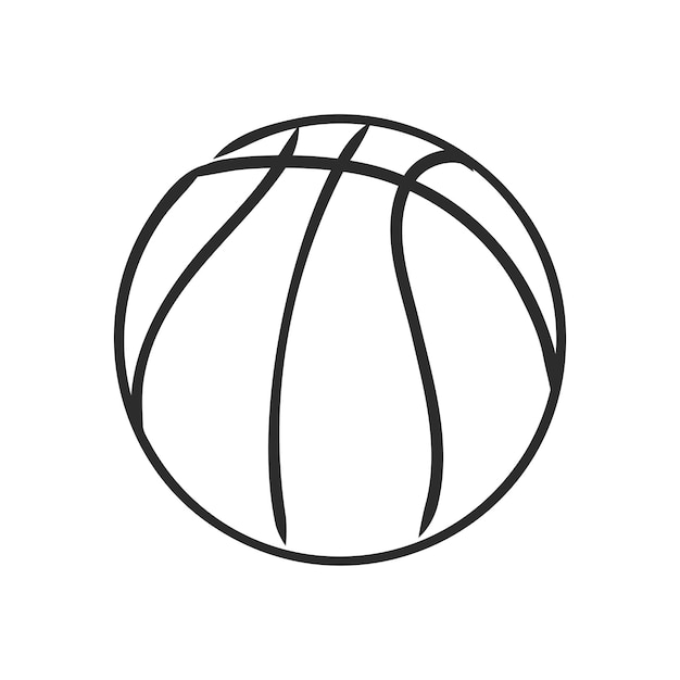 Vecteur illustration d'un contour de basket-ball isolé dans un ballon de basket-ball fond blanc