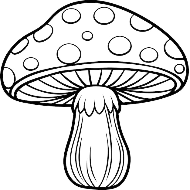 Illustration De Contour De Champignon Livre De Coloration Numérique Page Dessin De Ligne