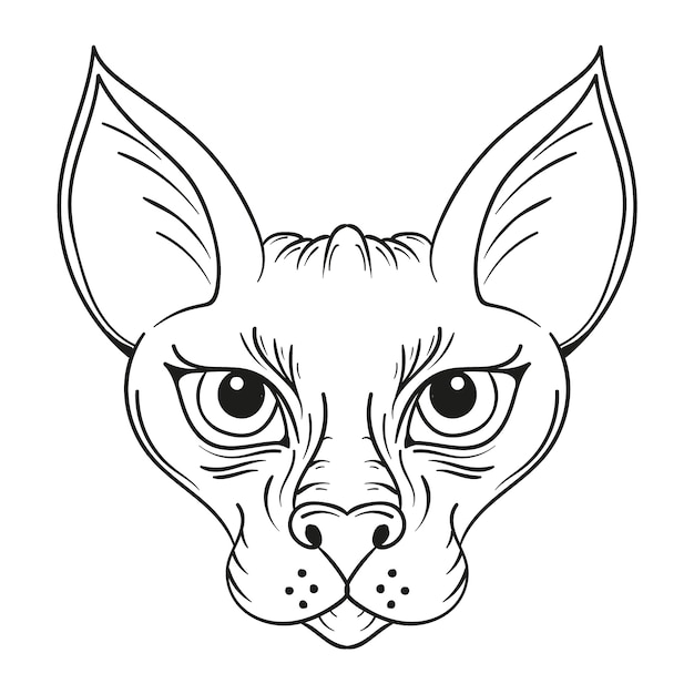 Illustration de contour de chat dessiné à la main