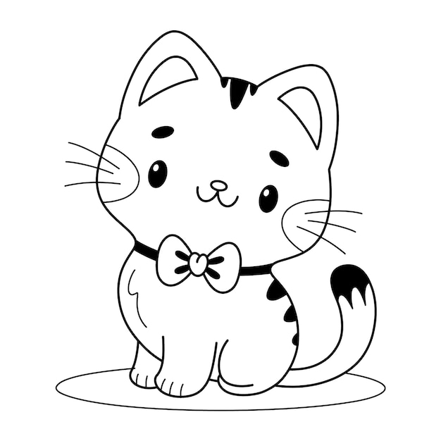 Illustration de contour de chat dessiné à la main